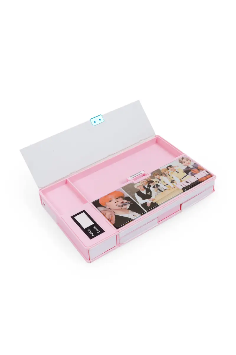 BTS Themed Pencil Box (Baby Pink) - Image 3