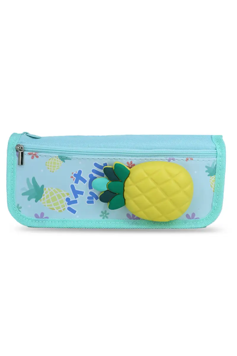 Pinapple Printed Pencil Pouch (Aqua) - Image 3