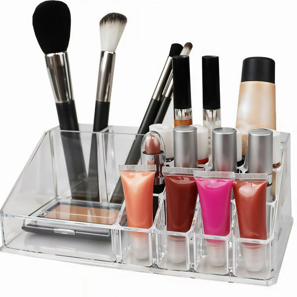 16-Compartment Transparent Makeup Organizer Box - Image 5