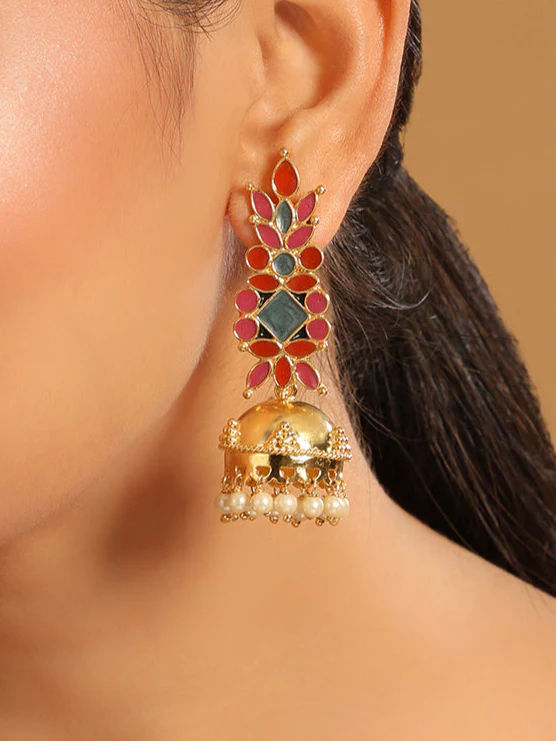 22K Gold-Plated Dome Shaped Jhumka - Image 4