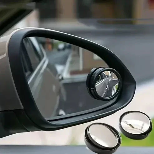 360 degree Blind Spot Round Wide Angle Adjustable Convex Rear View Mirror - Pack Of 2 - Image 2
