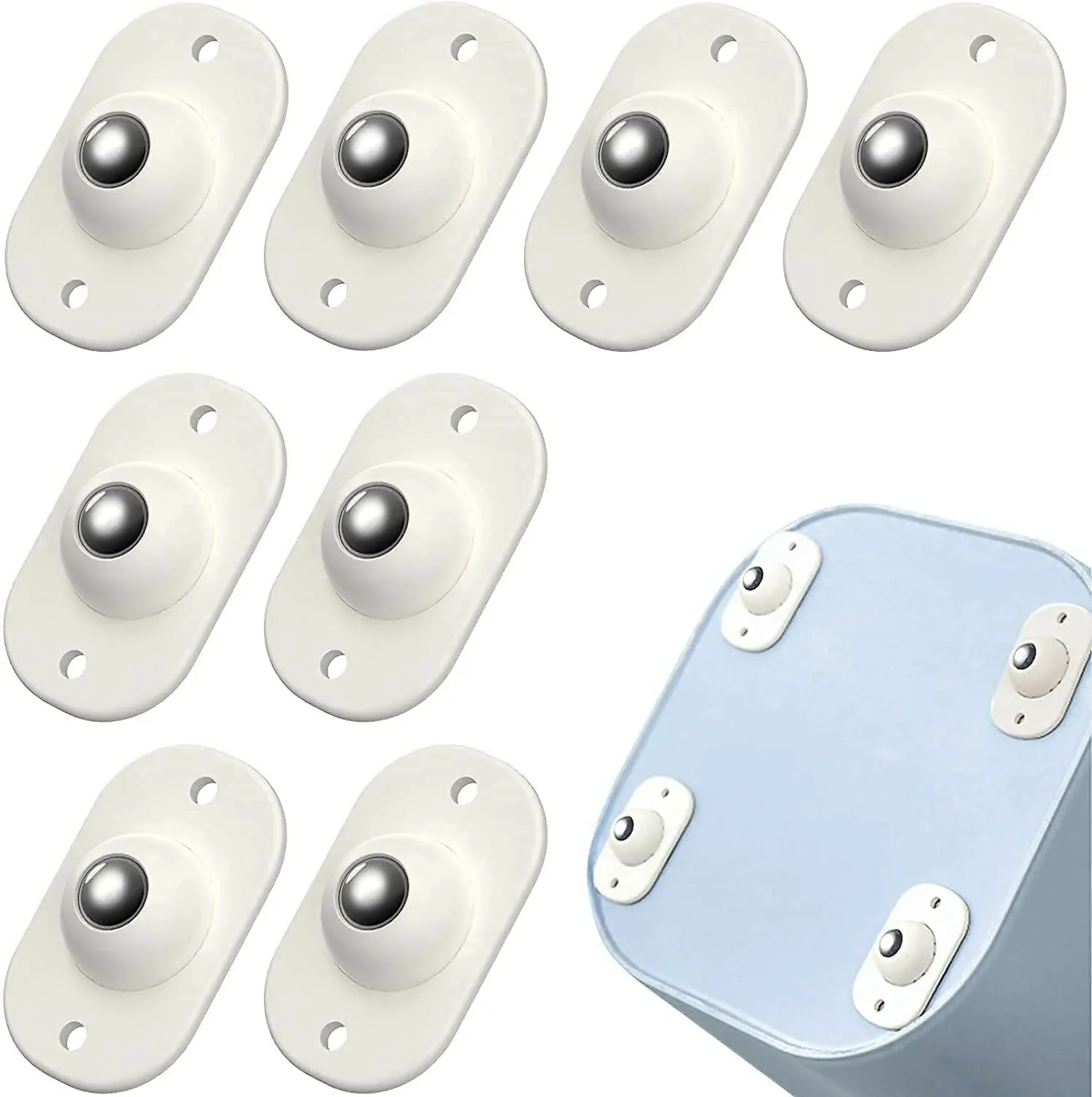 4Pcs Self-Adhesive Mini Swivel Caster Wheels 360° Rotating Universal Wheels for Storage Boxes, Drawers & Furniture Easy Stick-On Rollers for Smooth Movement - Image 3