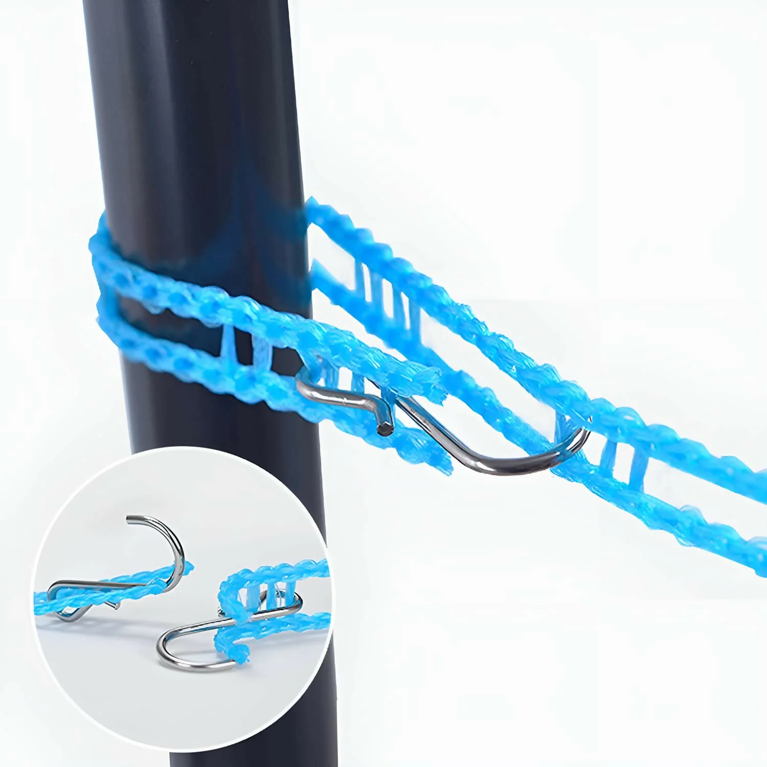 5 Meters Windproof Anti-Slip Clothes Washing Line Drying Nylon Rope with Hooks - Multicolor - Image 5