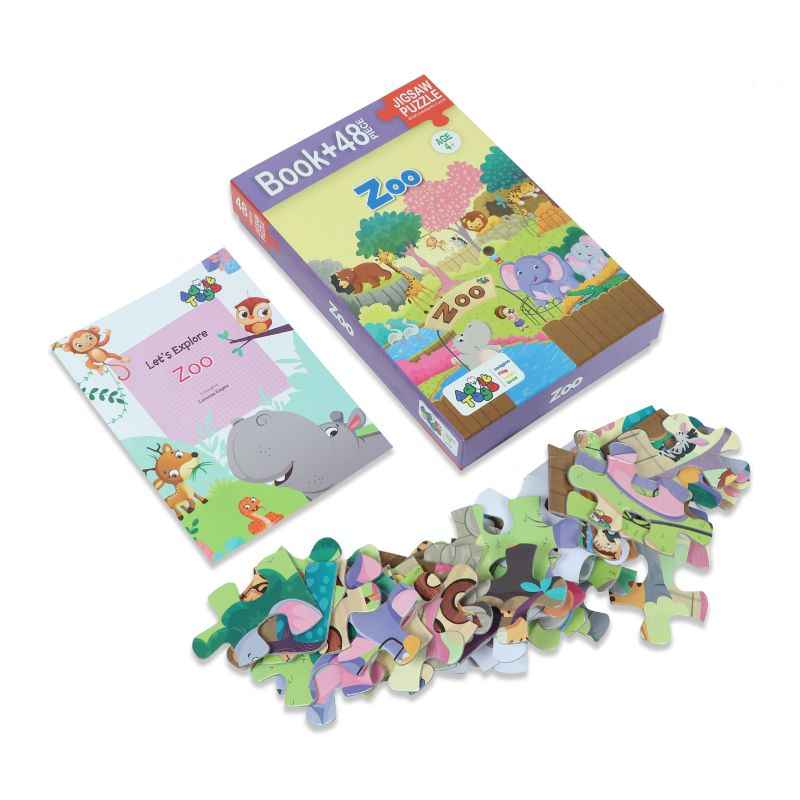 Zoo Animals Kids Jigsaw Puzzle with Book – Advit Toys - Image 2