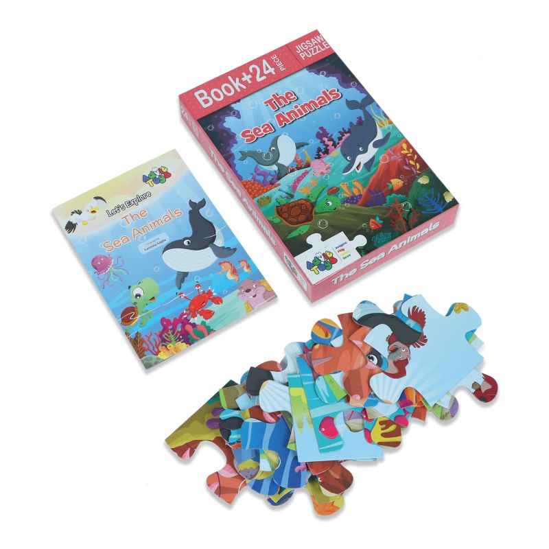 The Sea Animals Kids Jigsaw Puzzle with Book – Advit Toys - Image 3