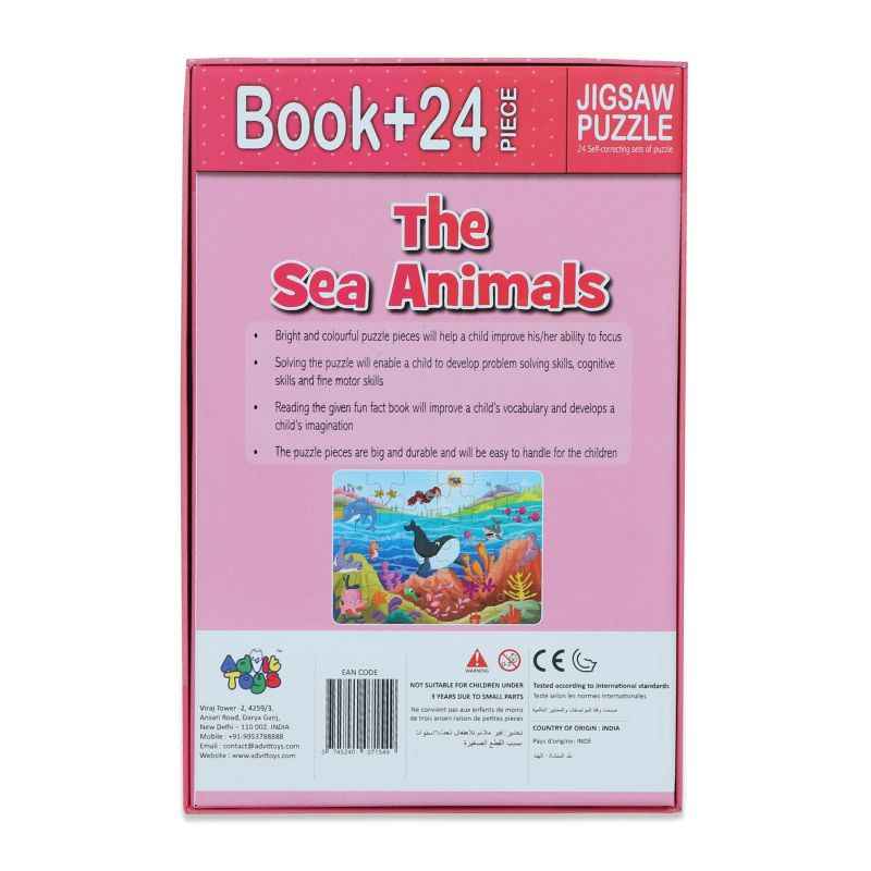 The Sea Animals Kids Jigsaw Puzzle with Book – Advit Toys - Image 4