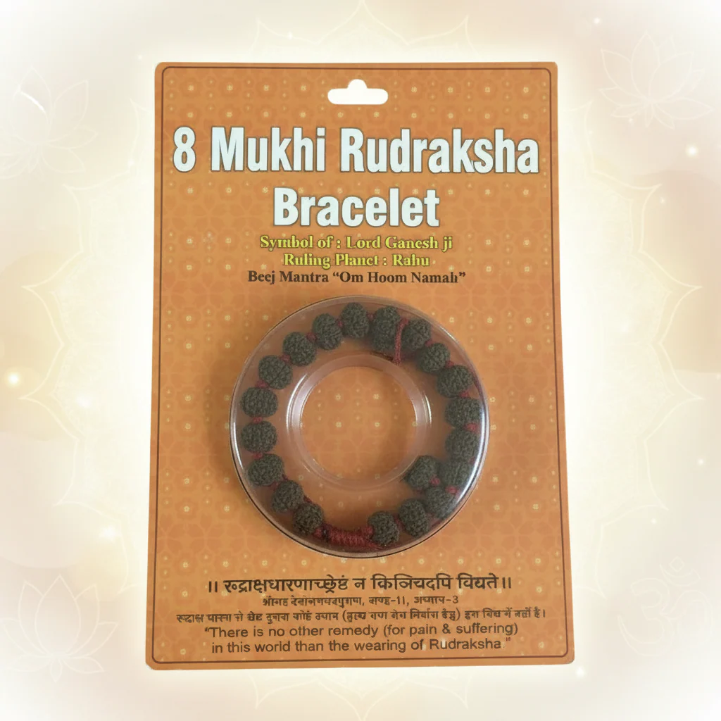8 Mukhi Rudraksha Bracelet – Sacred Beaded Bracelet for Success, Obstacle Removal & Positive Energy - Image 3