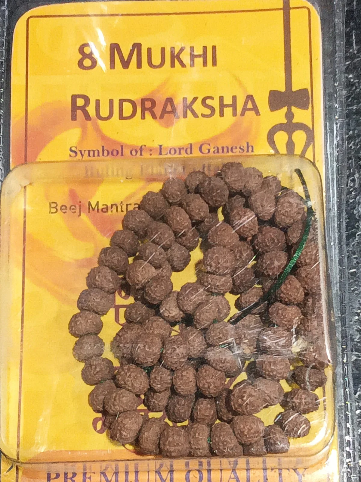 8 Mukhi Rudraksha Mala – Ganesh Blessing Spiritual Prayer Beads - Image 5