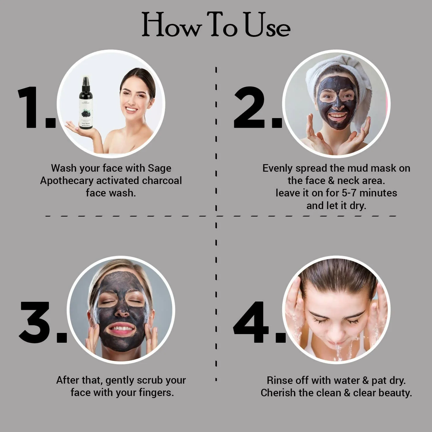 Activated Charcoal & Tea Tree 3-in-1 Mud Mask (100GM) - Image 4