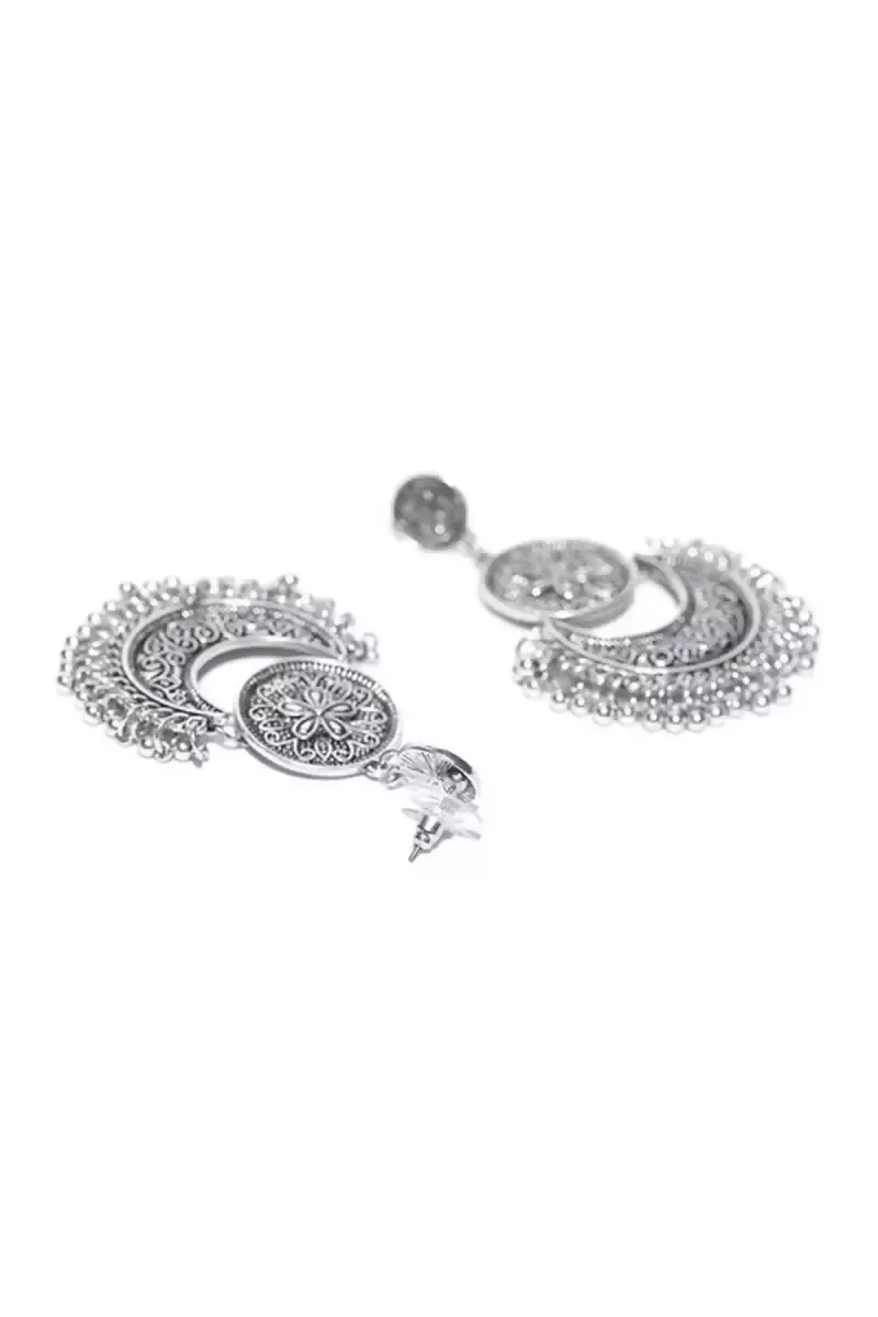 Afghani Tribal Oxidized Dangler Earrings for Girls & Women(Silver,1) - Image 4