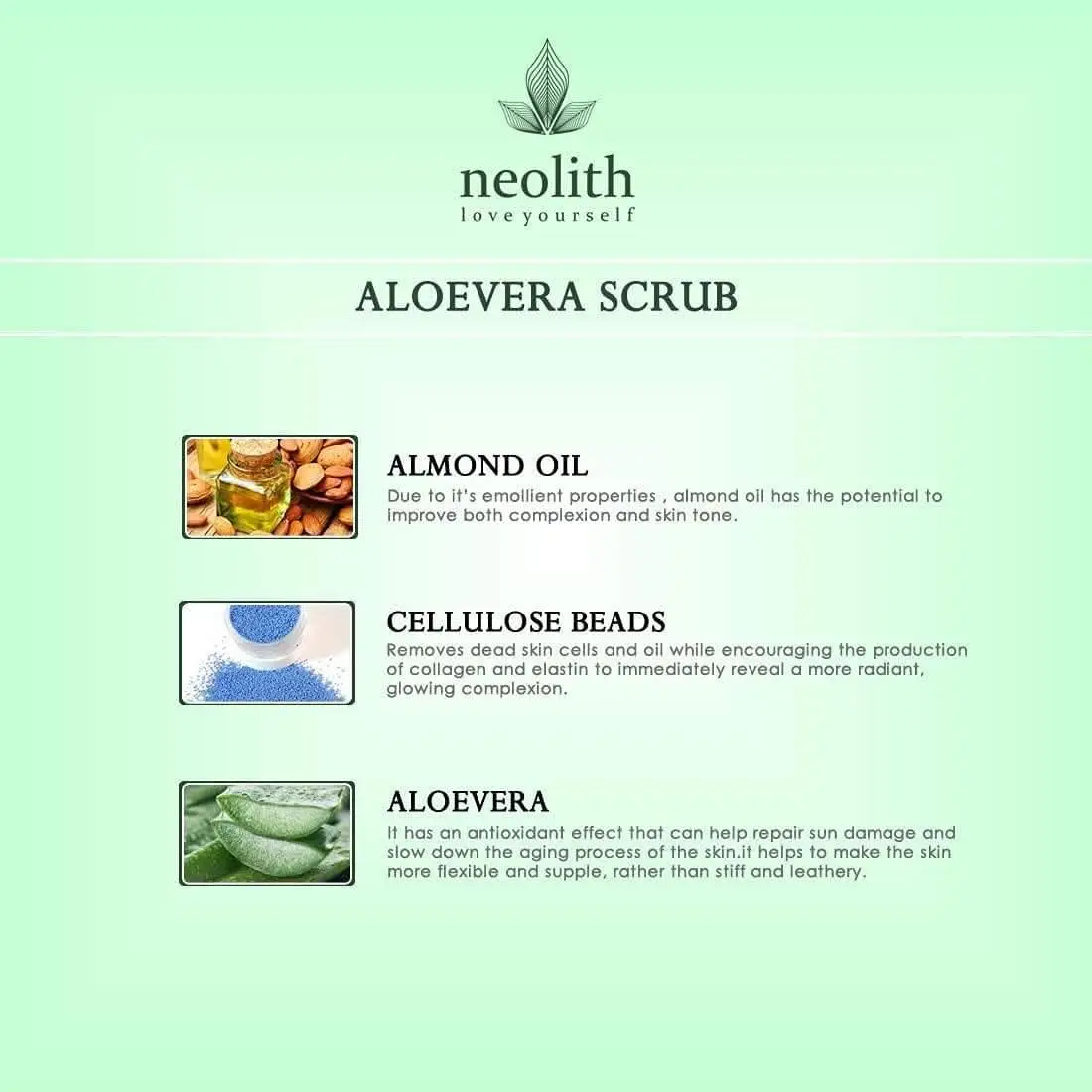 Aloevera scrub - winter scrub (100gm) |NEOLITH - Image 4