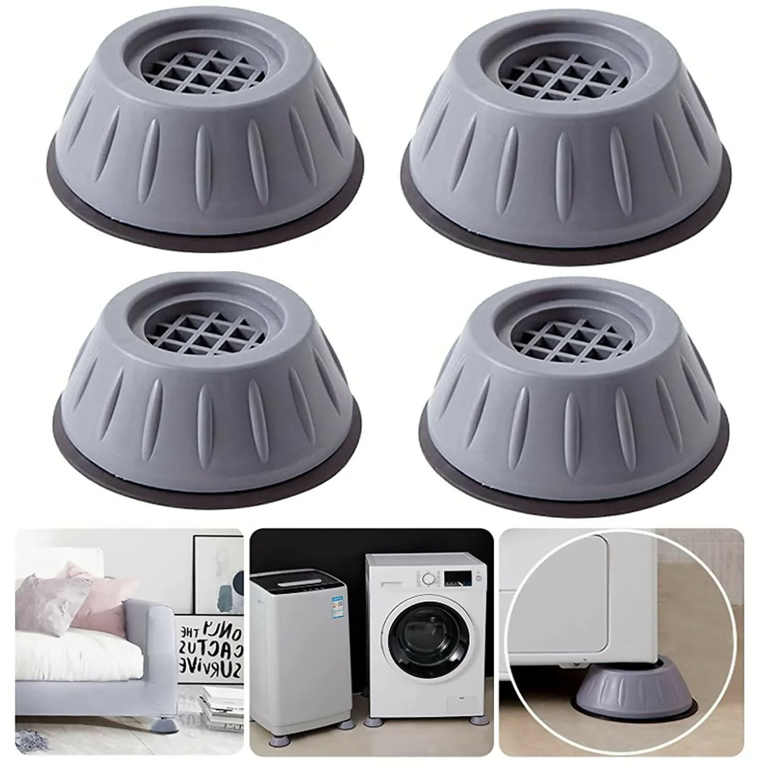 Anti-Vibration Pads for Washing Machine & Dryer Shock-Absorbing Noise-Reducing Stabilizer Feet - Image 3