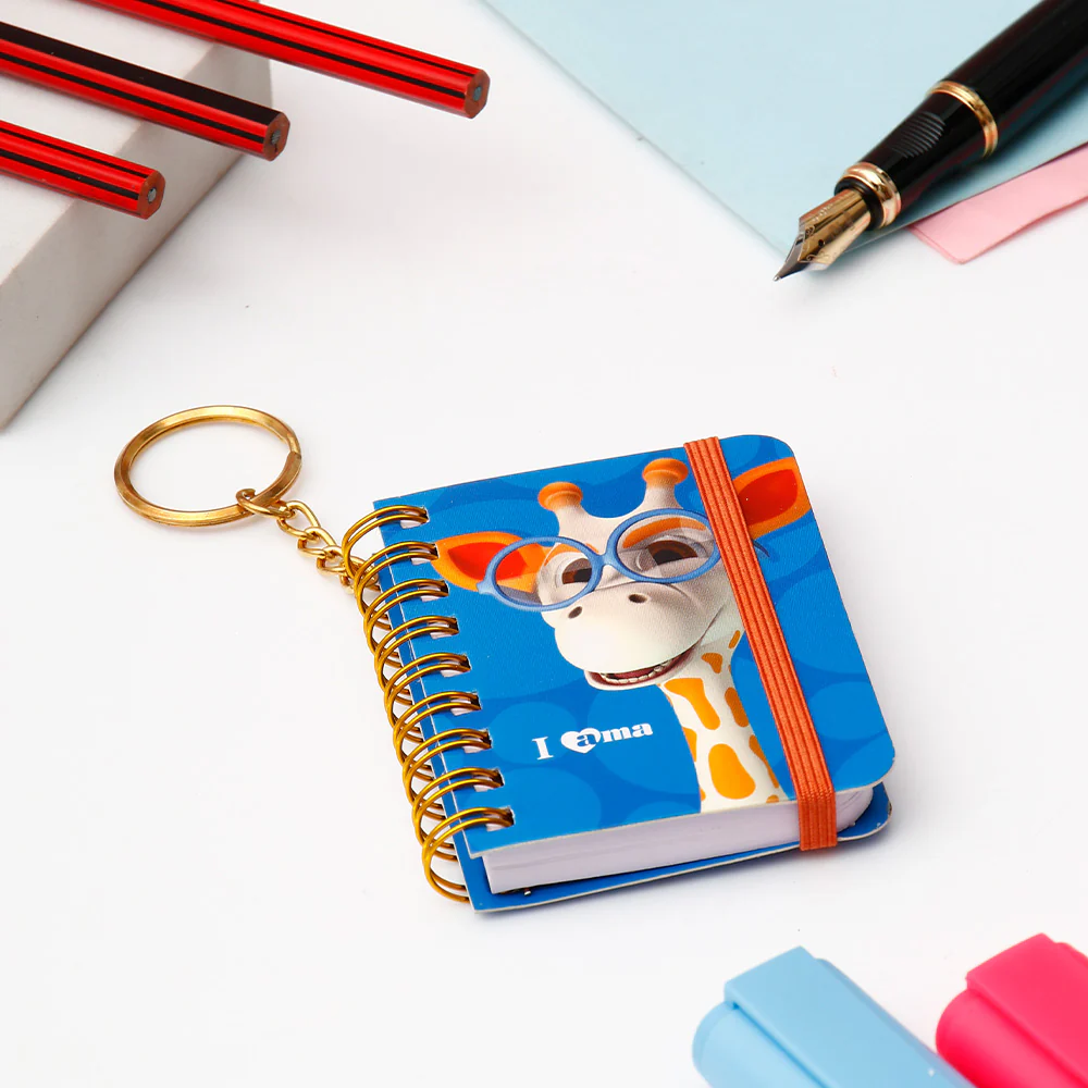 Archies Ama Giraffe Blue Spiral Notebook Diary