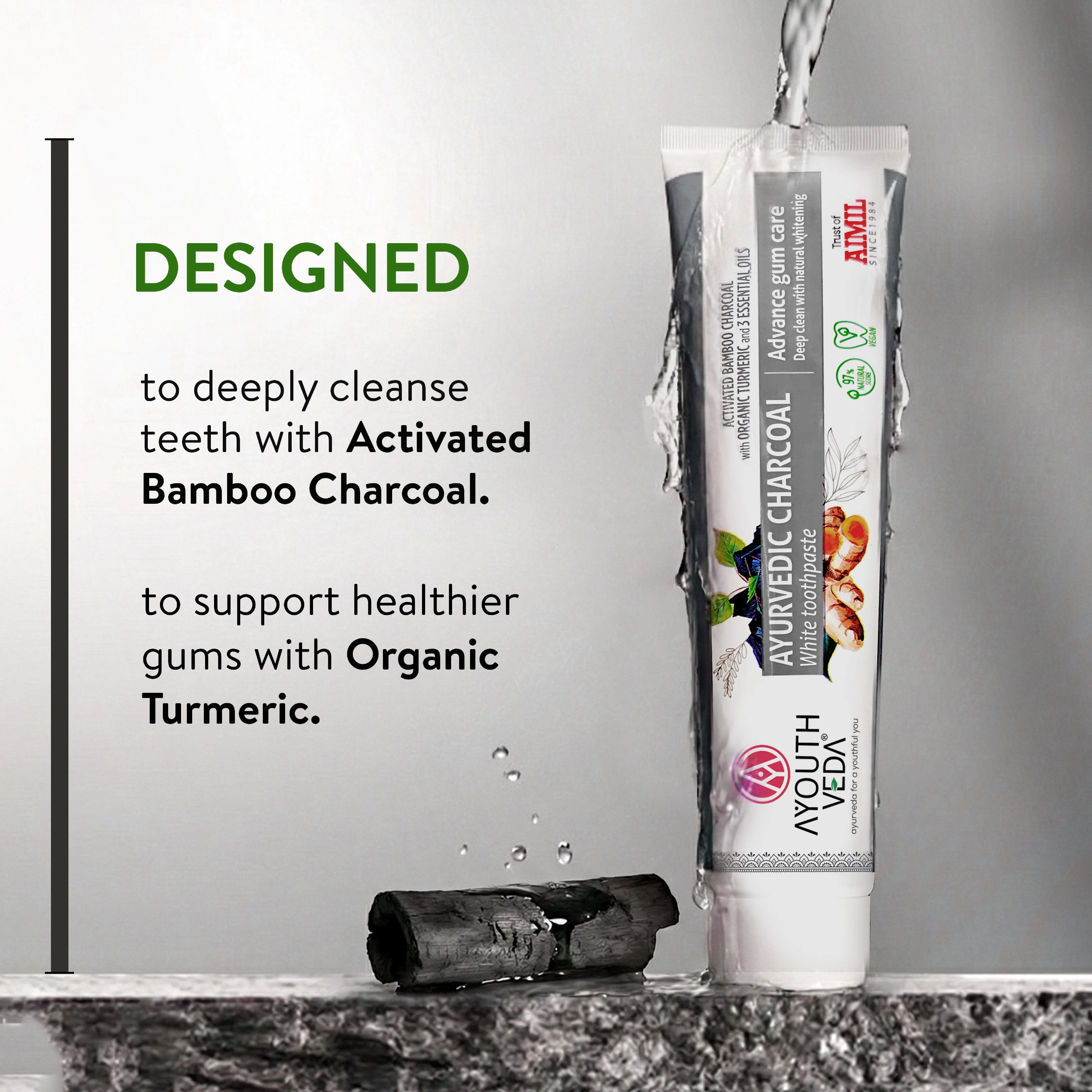 Ayurvedic Charcoal White toothpaste Pack of 4 (100 gm) - Image 6