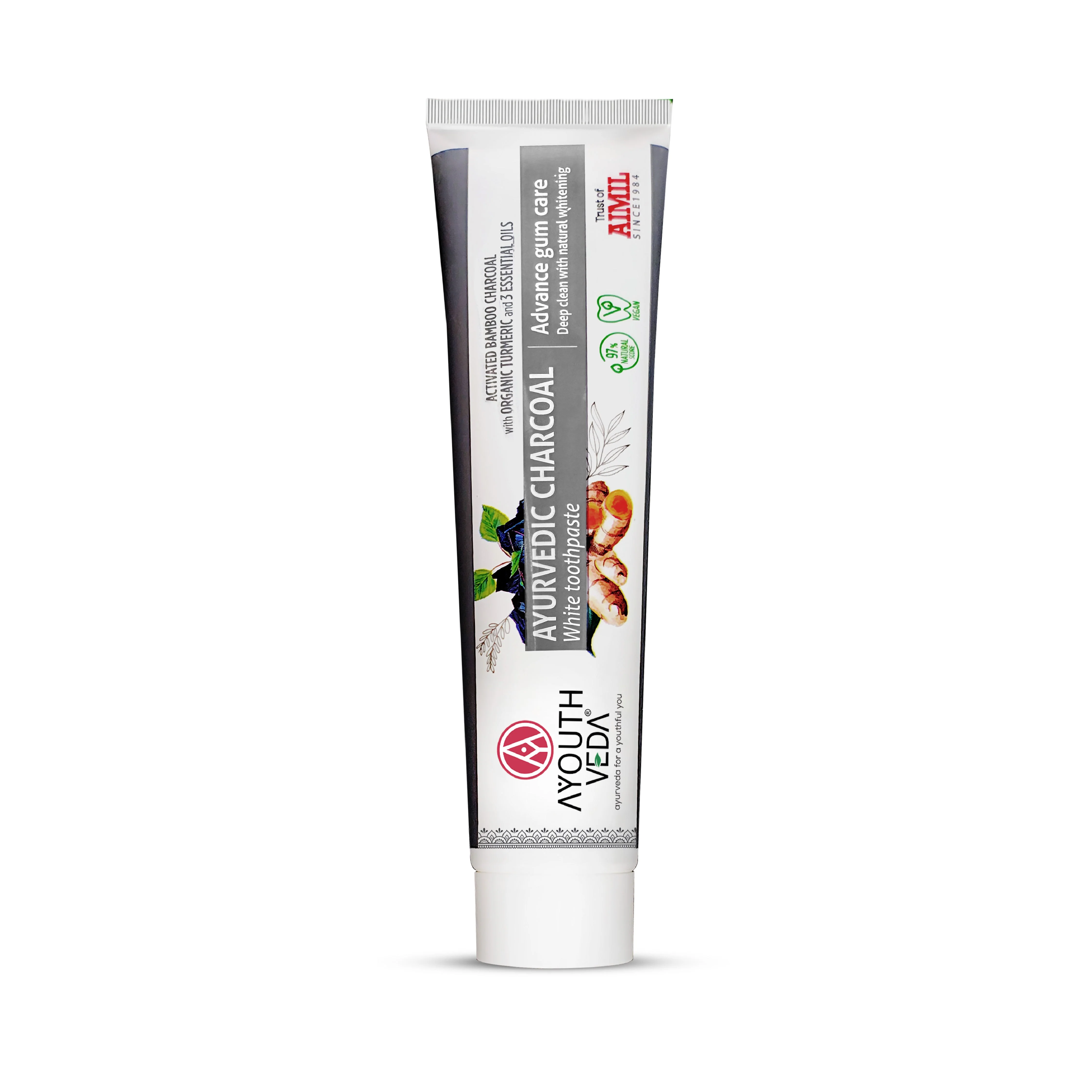 Ayurvedic Charcoal White toothpaste Pack of 4 (100 gm)