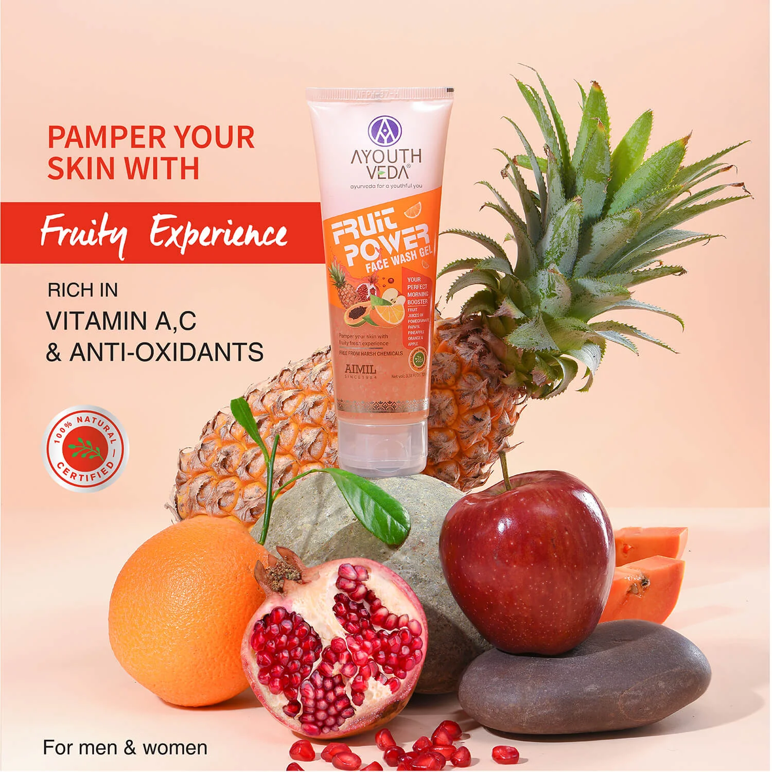 Ayouthveda Fruit Face wash Gel Pack Of 3 (100 ml) - Image 9