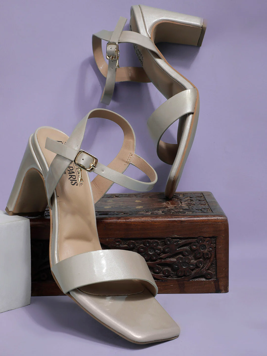 Bata Women Beige Ankle Strap Block Heel Sandal - Image 6