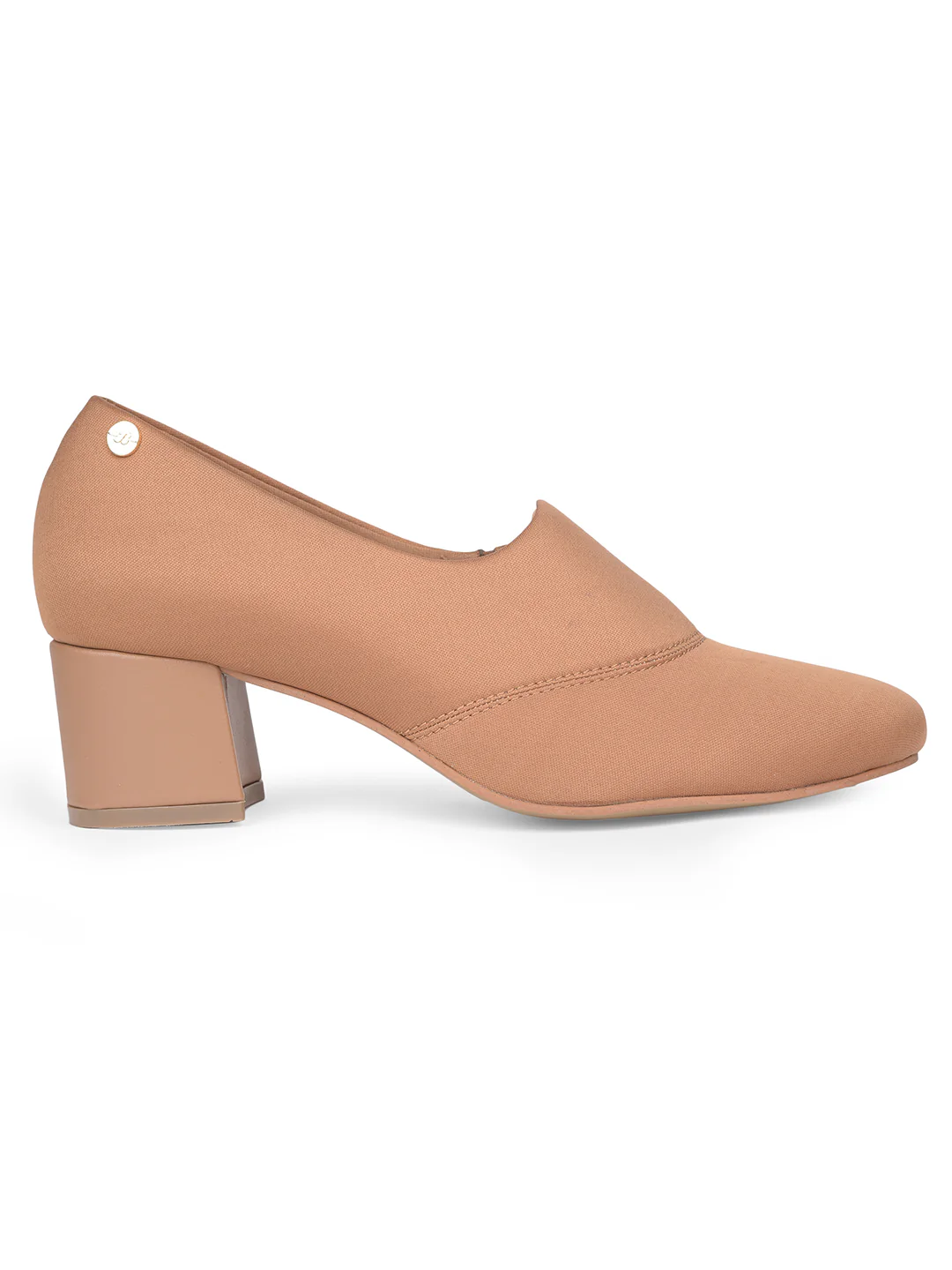 Bata Women Beige Pointed-Toe Block Heel Pump - Image 2