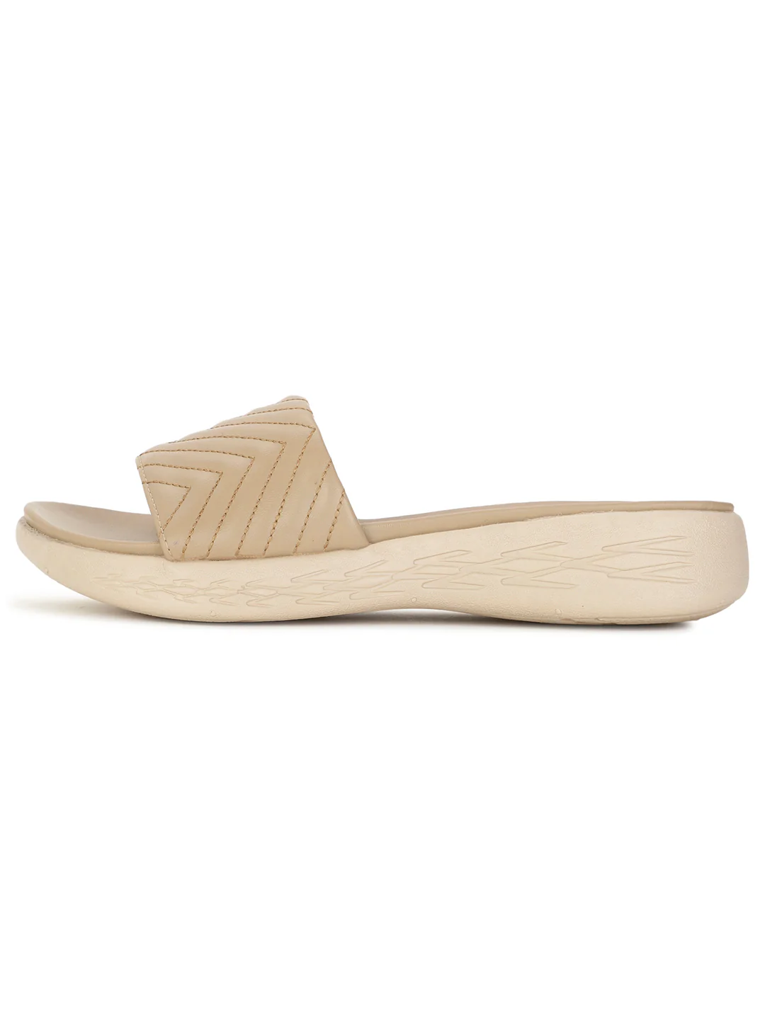 Bata Women Beige Wedge Heel Mule Sandal - Image 3