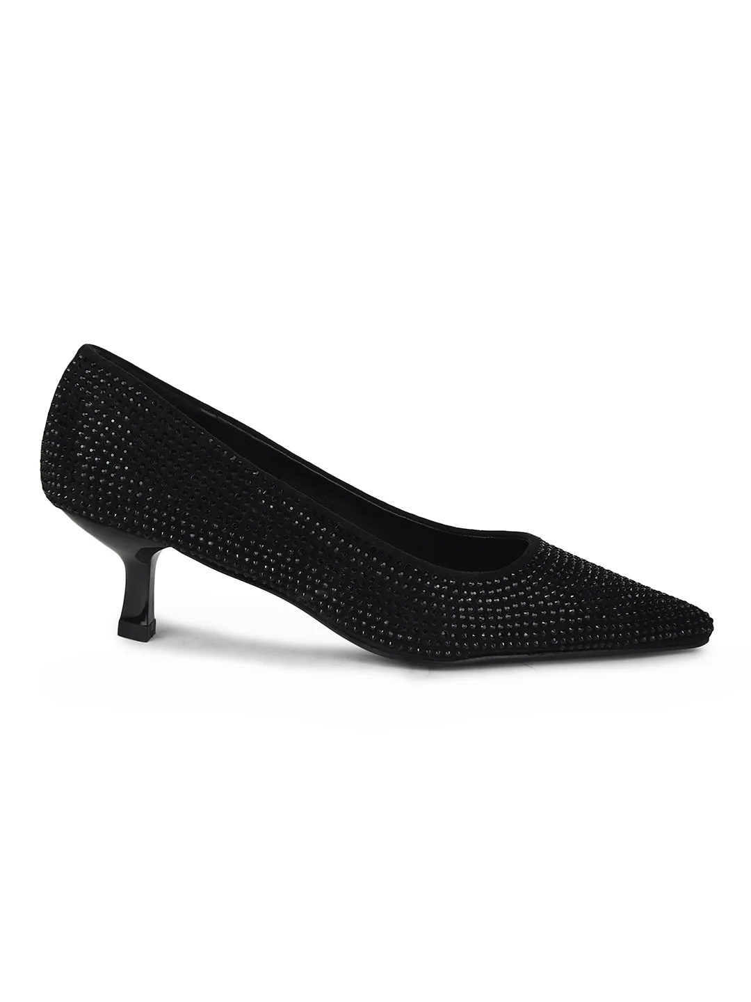 Bata Women Black Pointed-Toe Kitten Heel Pump - Image 2