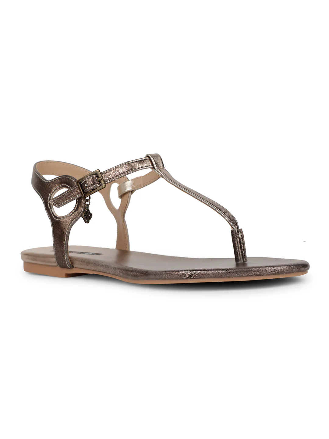 Bata Women Black T-Strap Flat Sandal