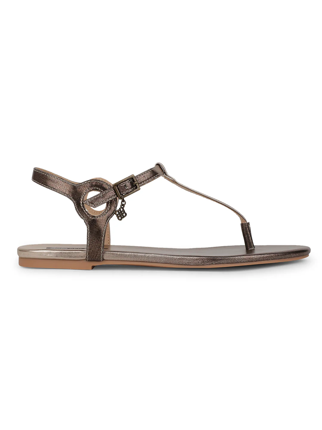 Bata Women Black T-Strap Flat Sandal - Image 2