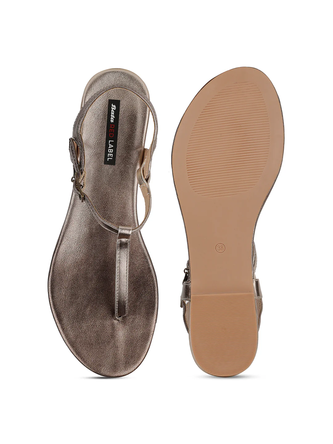 Bata Women Black T-Strap Flat Sandal - Image 4