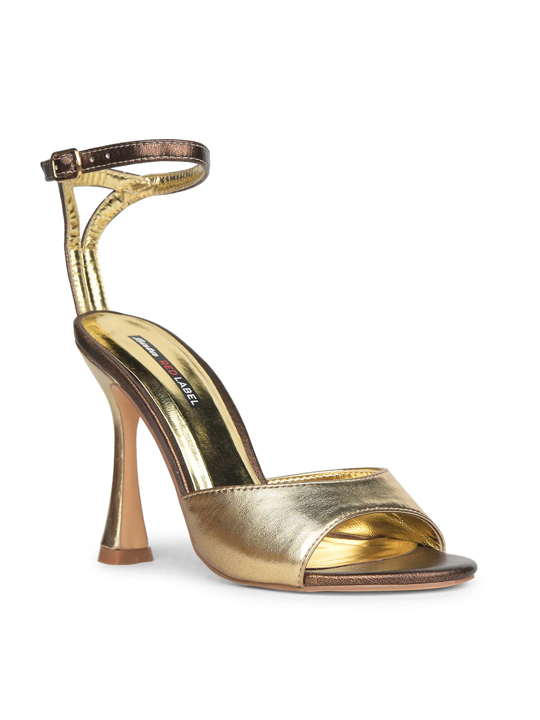 Bata Women Copper Ankle Strap Spool Heel Sandal