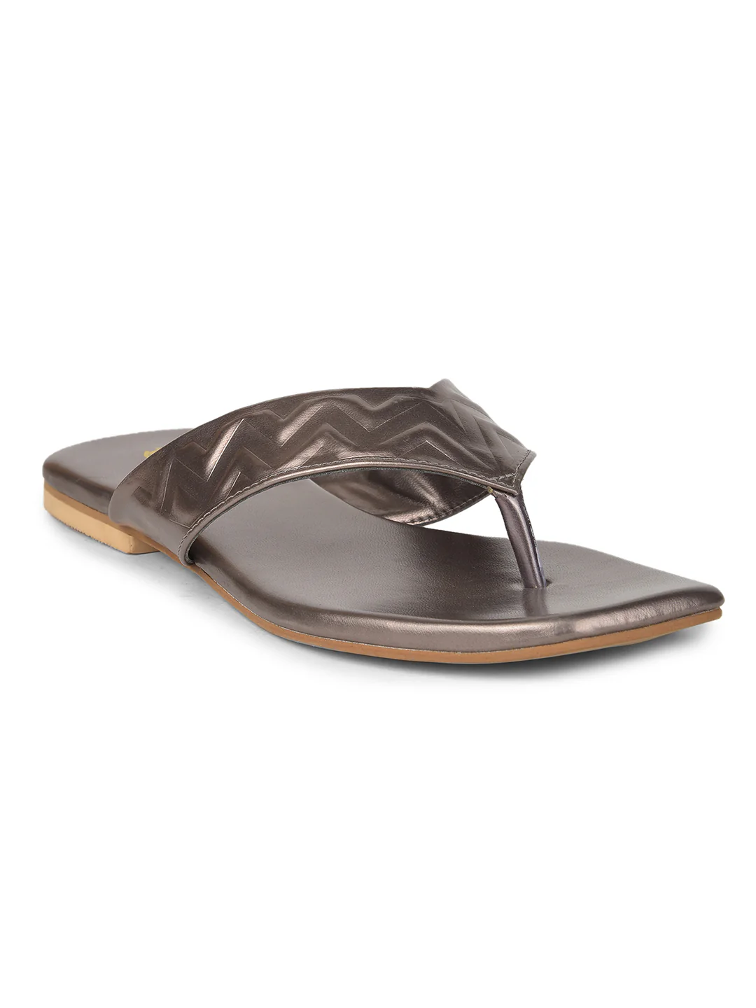 Bata Women Gunmetal Casual Thong Flats