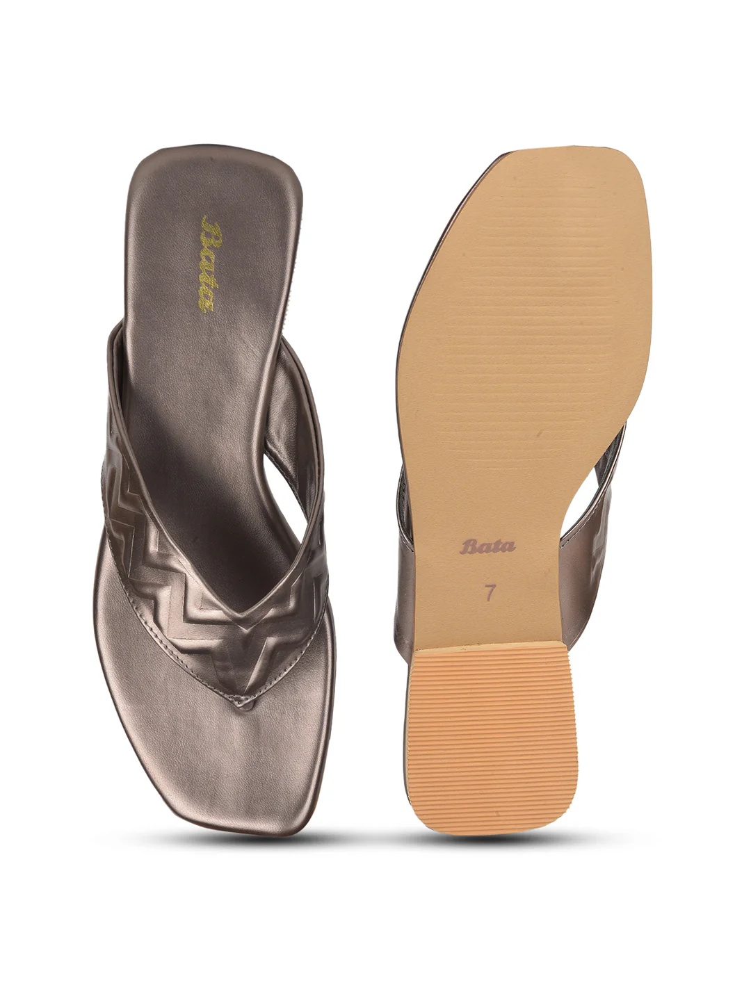 Bata Women Gunmetal Casual Thong Flats - Image 4