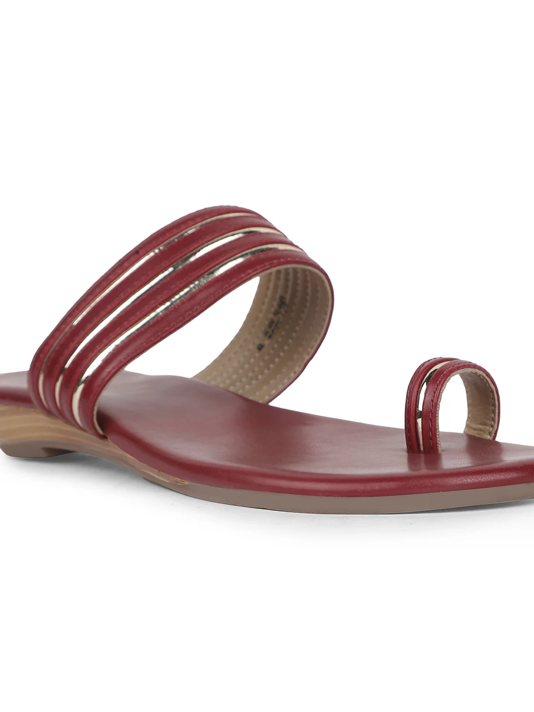 Bata Women Maroon Casual Toe Ring Flats - Image 4
