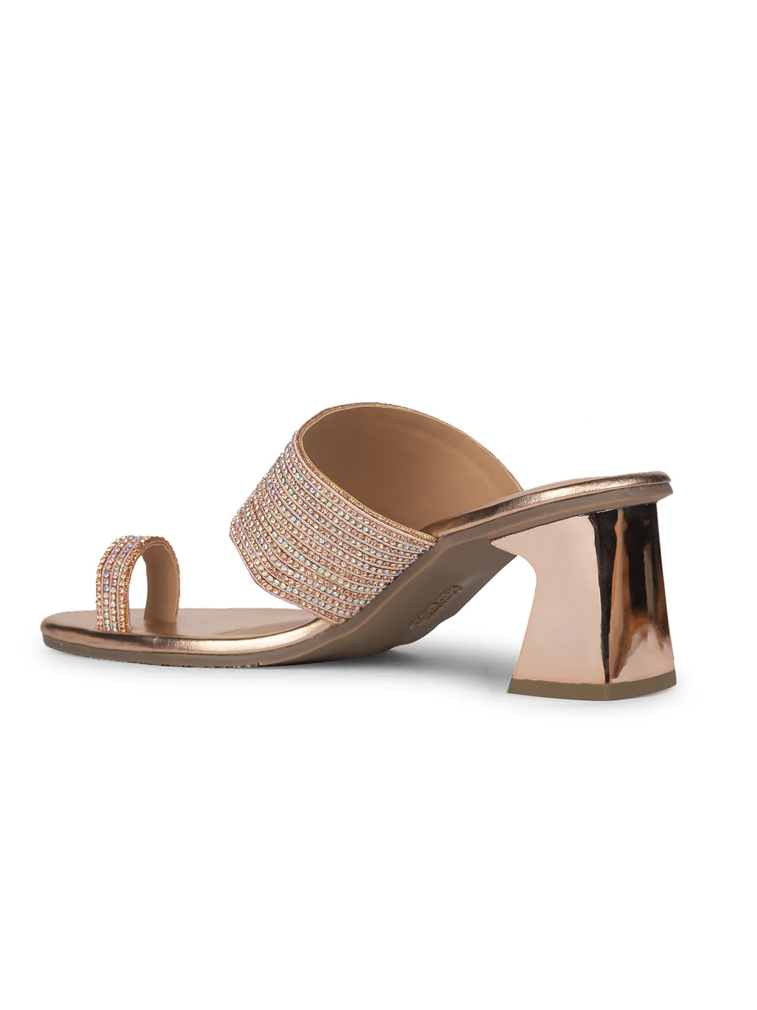 Bata Women Nude Block Heel Toe Ring Sandal - Image 3