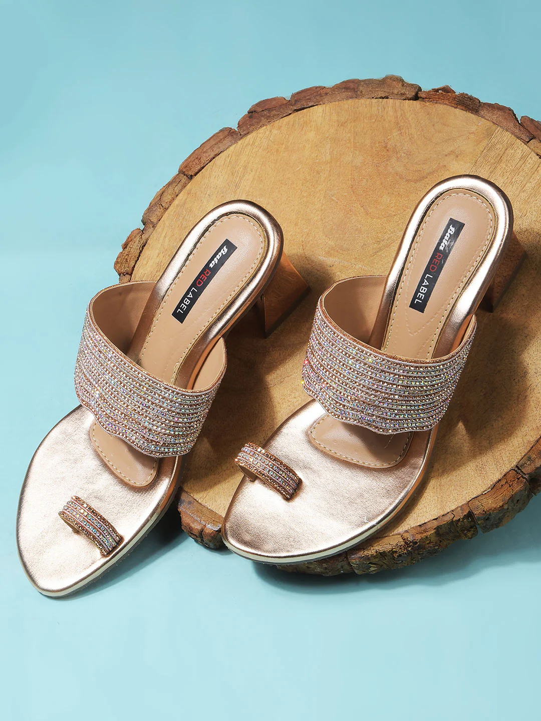 Bata Women Nude Block Heel Toe Ring Sandal - Image 6