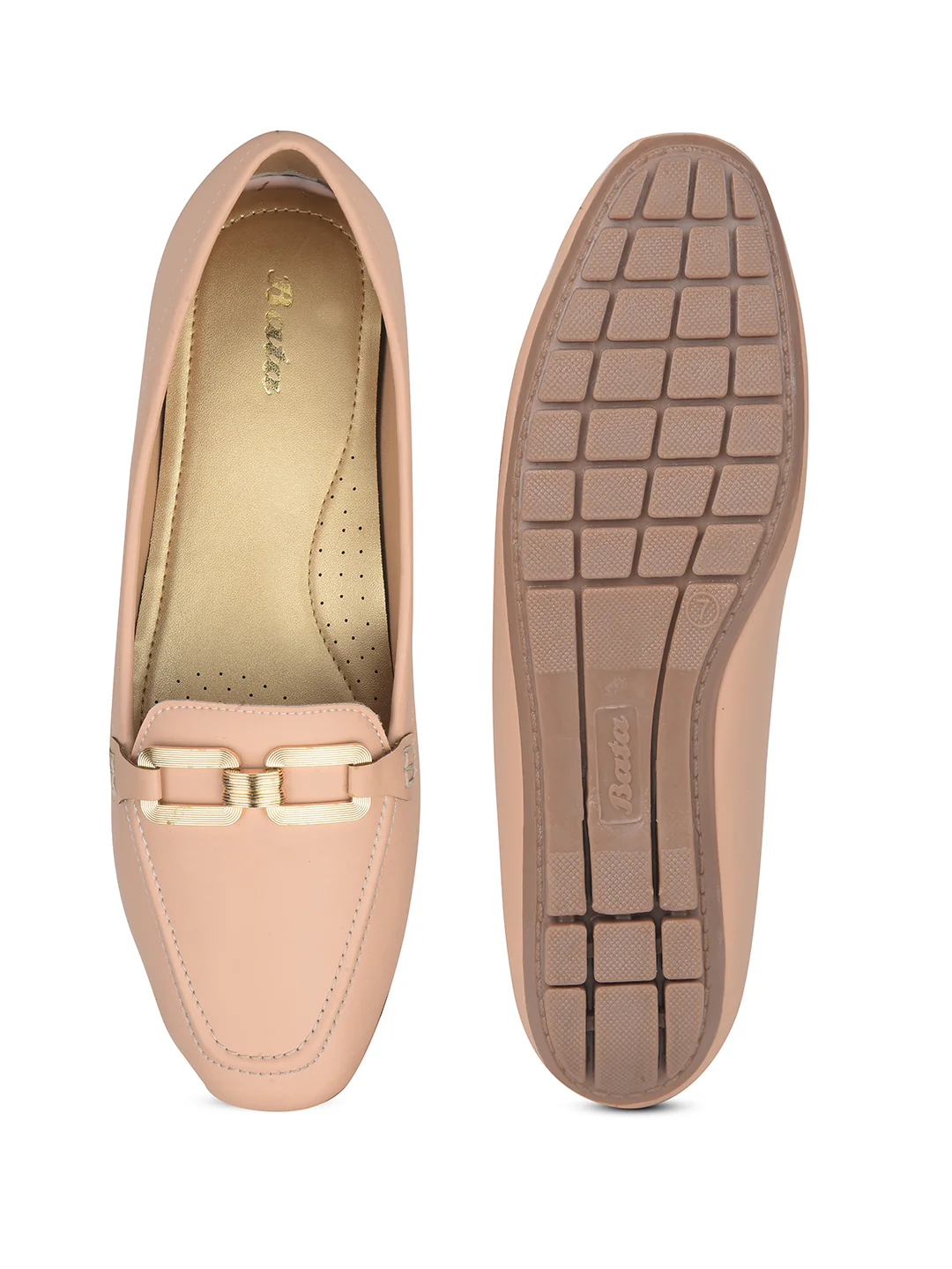 Bata Women Nude Casual Slip-on Loafers - Image 4