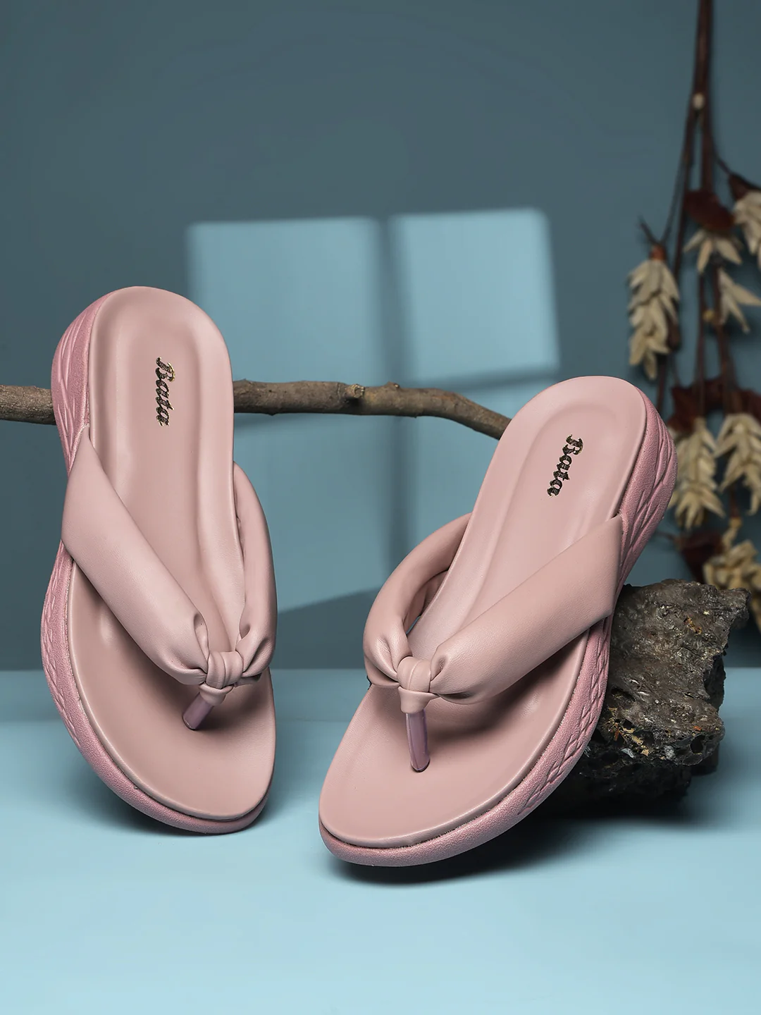 Bata Women Pink Wedge Heel Thong Sandal - Image 6