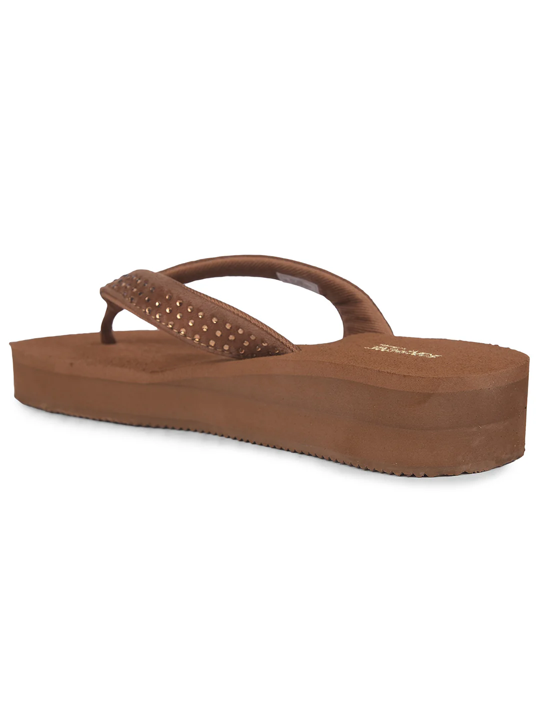Bata Women Tan Platform Heel Thong Sandal - Image 3