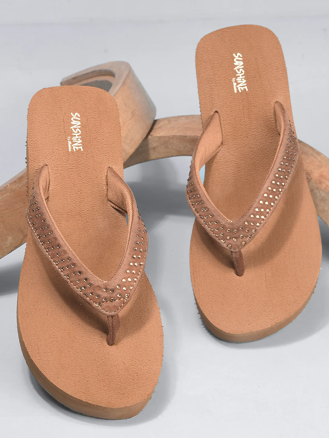 Bata Women Tan Platform Heel Thong Sandal - Image 6