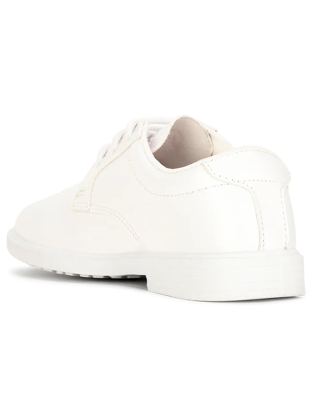 Bata Boy's White Lace-up Derby School Shoes - Image 3