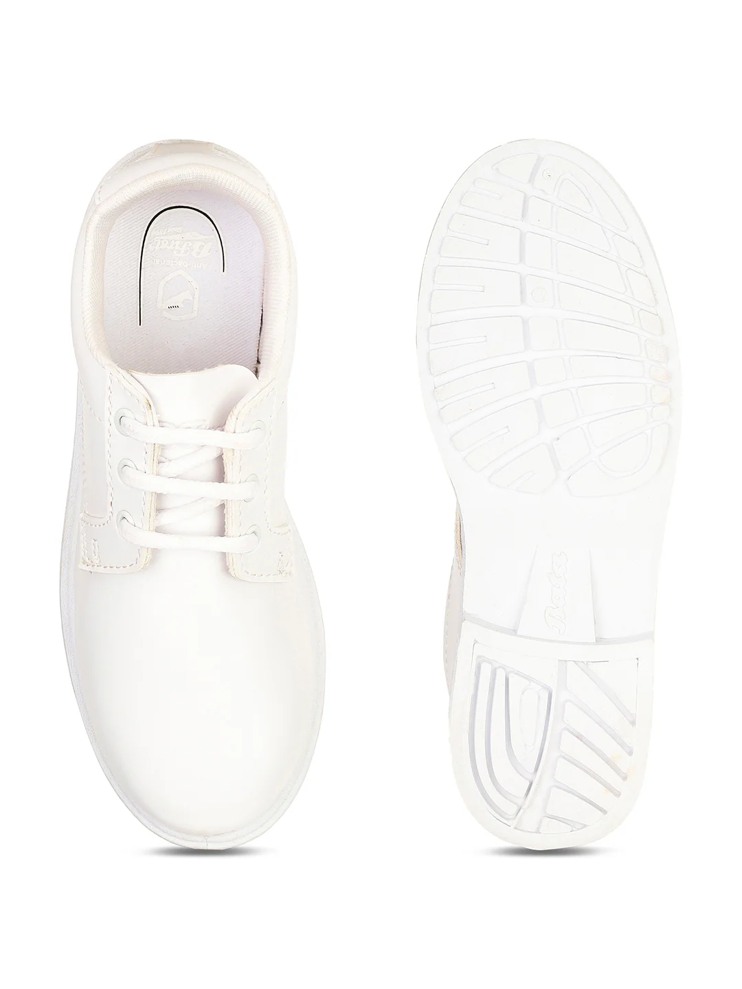 Bata Boy's White Lace-up Derby School Shoes - Image 4