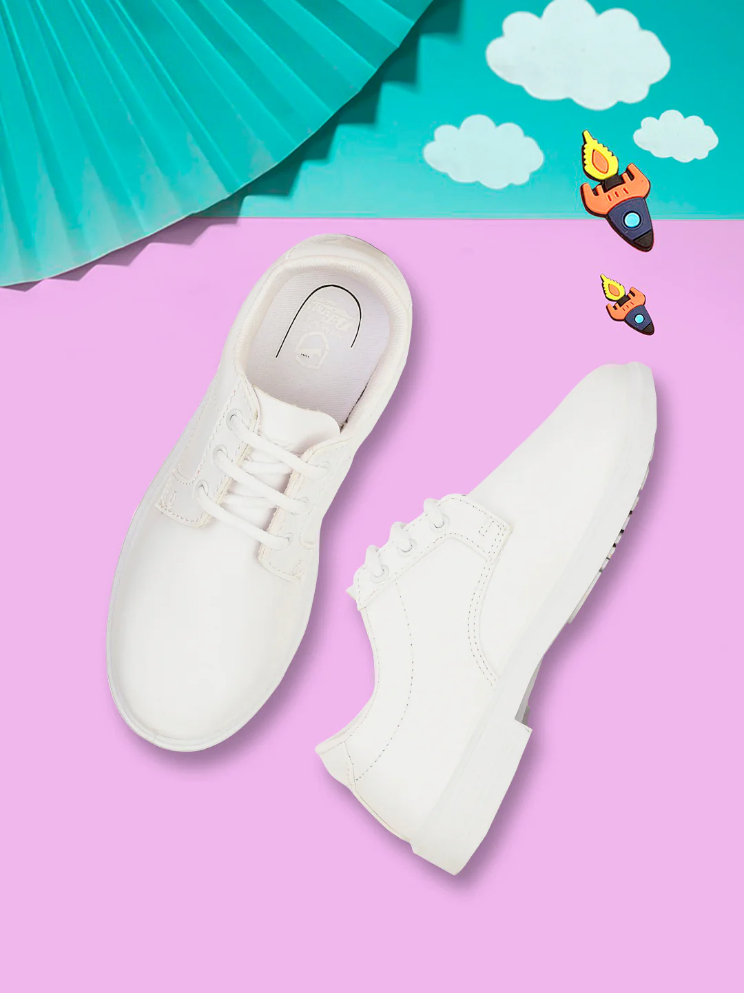 Bata Boy's White Lace-up Derby School Shoes - Image 6