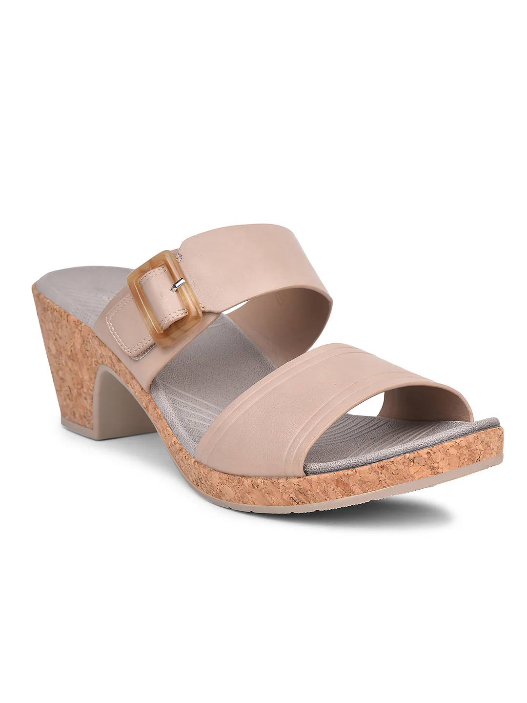 Bata Comfit Women Beige Block Heel Mule Sandal