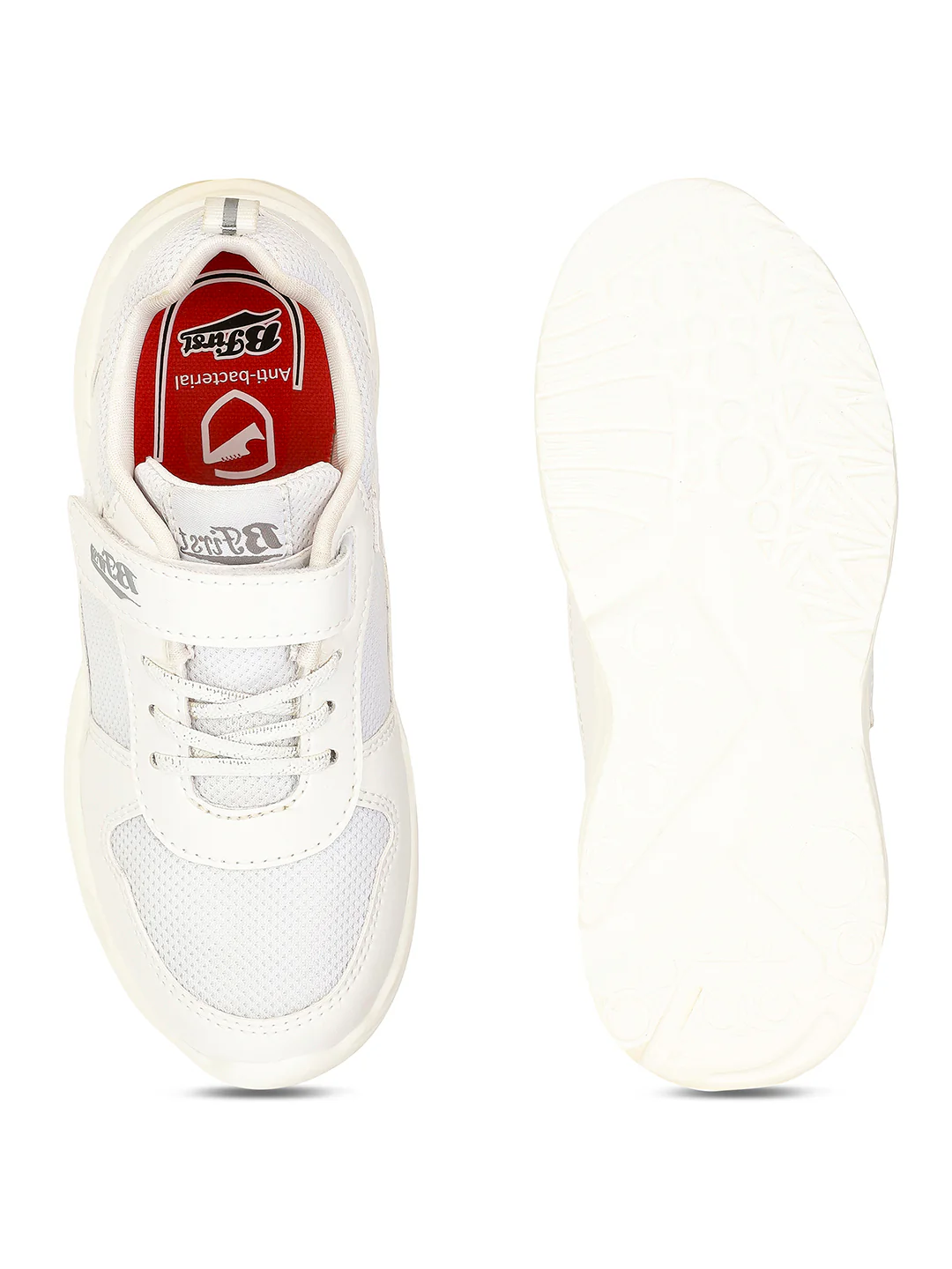 Bata Kids' Unisex White Velcro Oxford School Shoes - Image 4