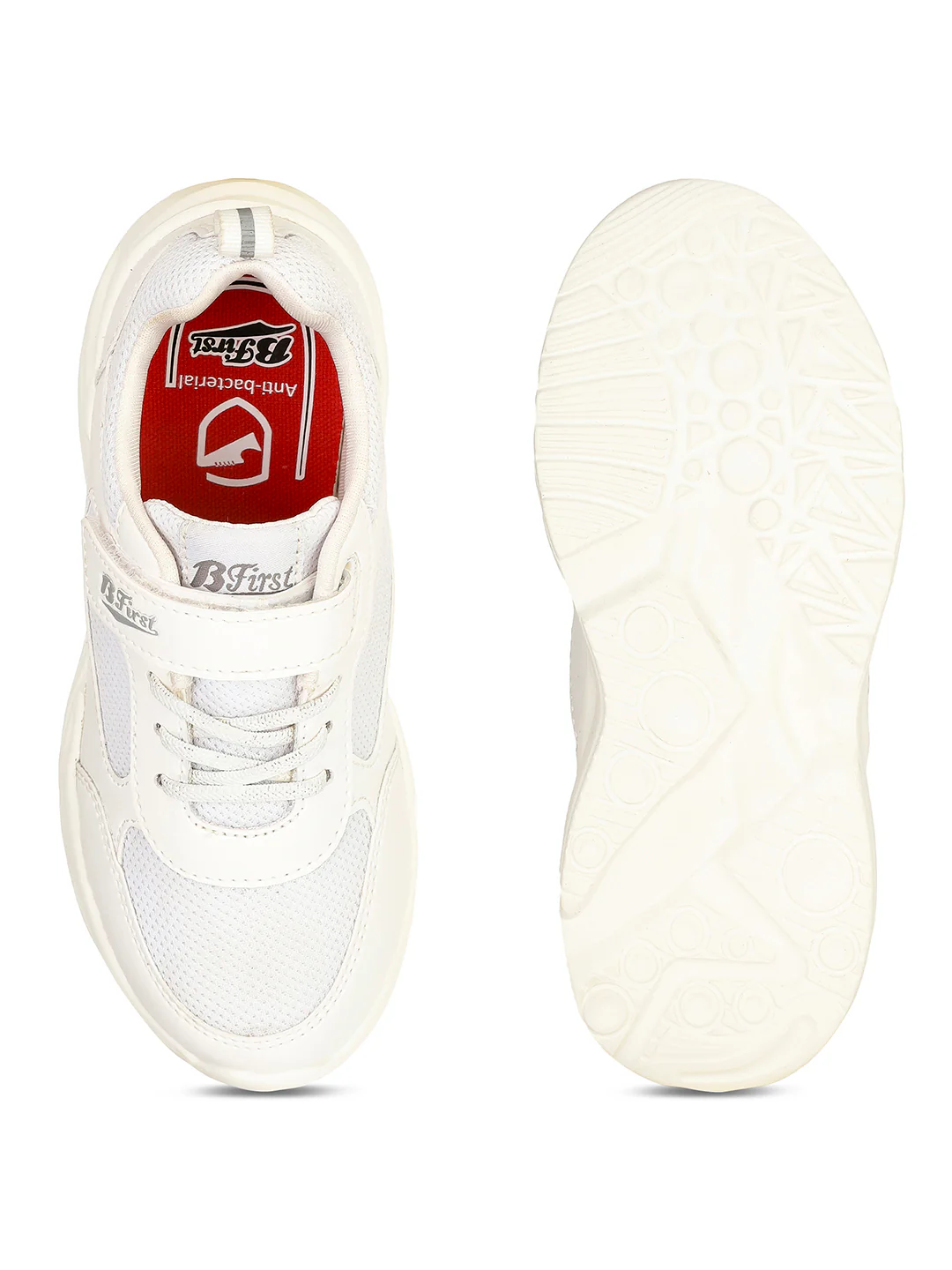 Bata Kids' Unisex White Velcro Oxford School Shoes - Image 4