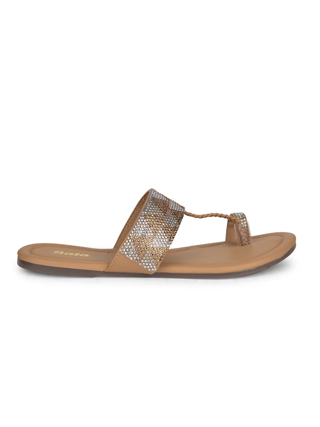 Bata Women's Gold Festive Toe Ring Flats - Image 2