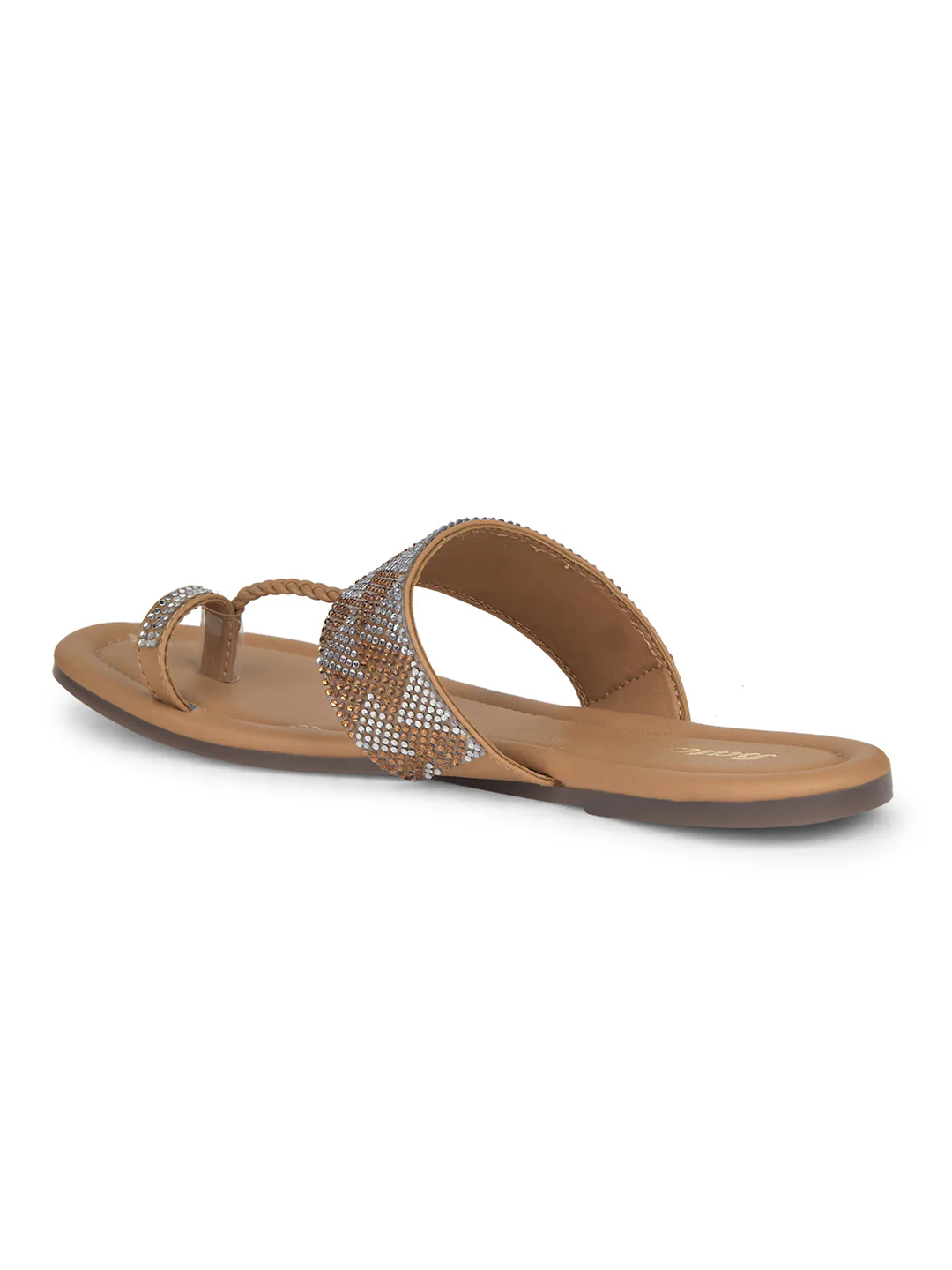 Bata Women's Gold Festive Toe Ring Flats - Image 3