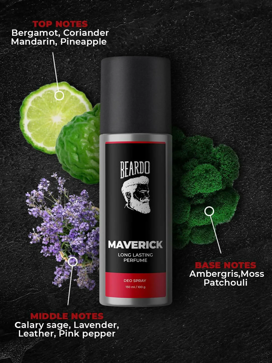 Beardo Perfume Body Spray for men - MAVERICK, 150ml Oriental Leather Woody Fresh Deo For Men Long Lasting Deodorant for Men Gift Men's Fragrance Christmas gift for men Gift For Friends Gift for Men - Image 3