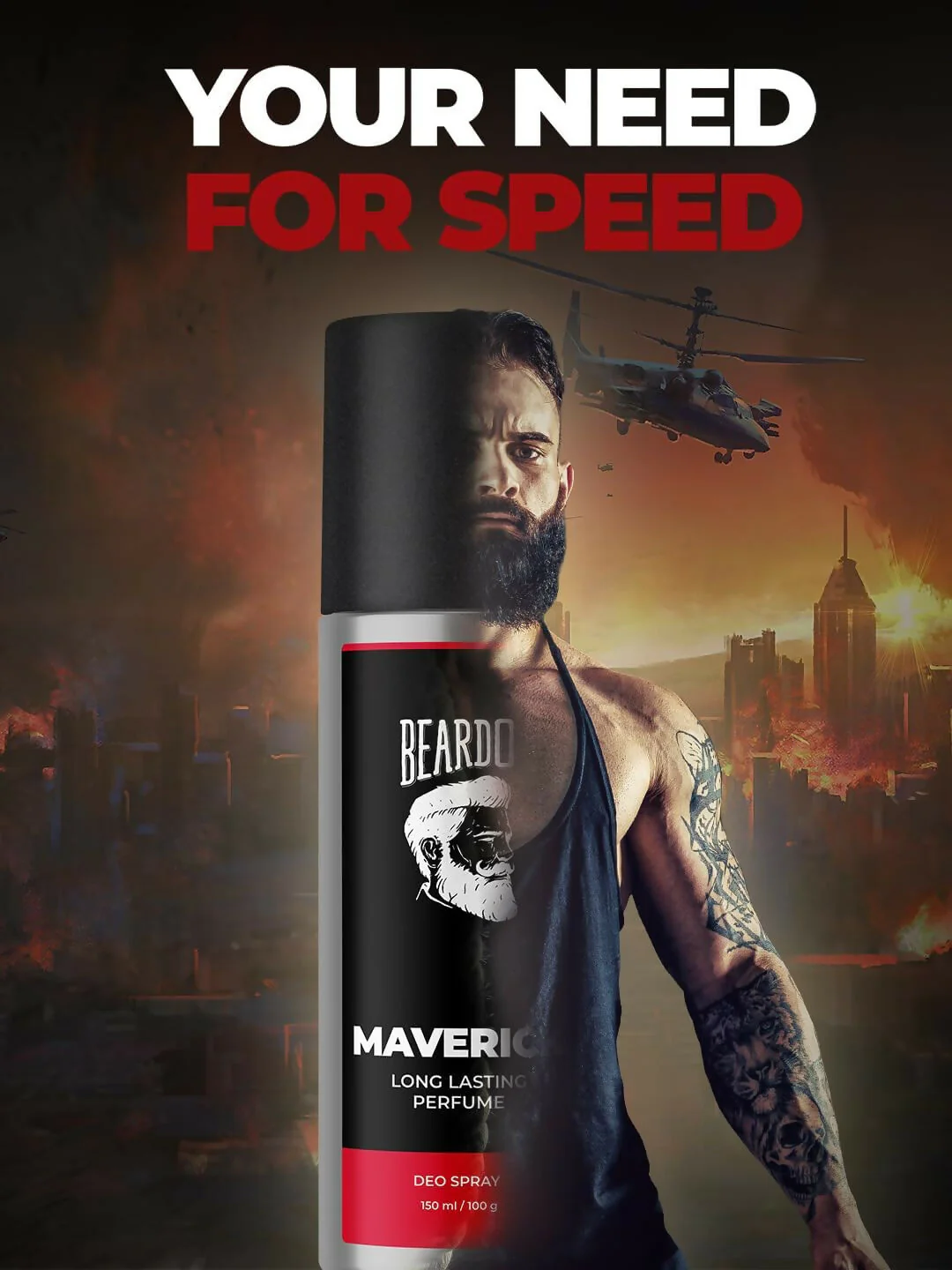 Beardo Perfume Body Spray for men - MAVERICK, 150ml Oriental Leather Woody Fresh Deo For Men Long Lasting Deodorant for Men Gift Men's Fragrance Christmas gift for men Gift For Friends Gift for Men - Image 4