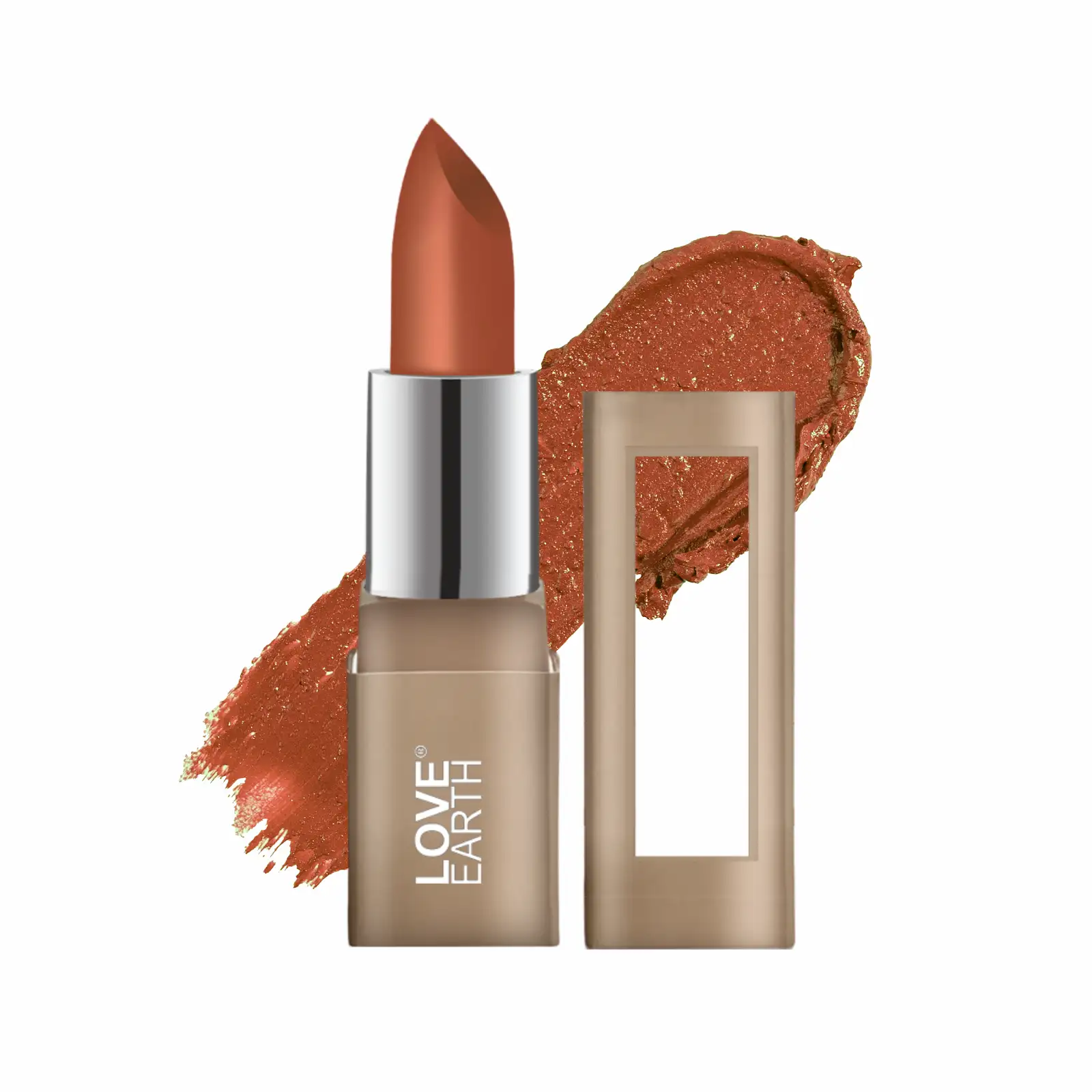 Love Earth Satin Matte Lipstick - Caramel | Lightweight | Long-Lasting Wear,Lips Moisturised | Satin Creamy-Matte Finish |3.5G - Image 2