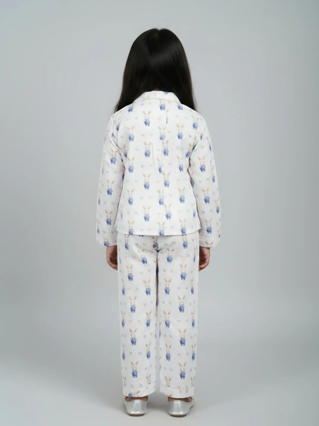 Biglilpeople Unisex Full Sleeve Nightsuits (White) – Cute Bunny Print Theme - Image 5