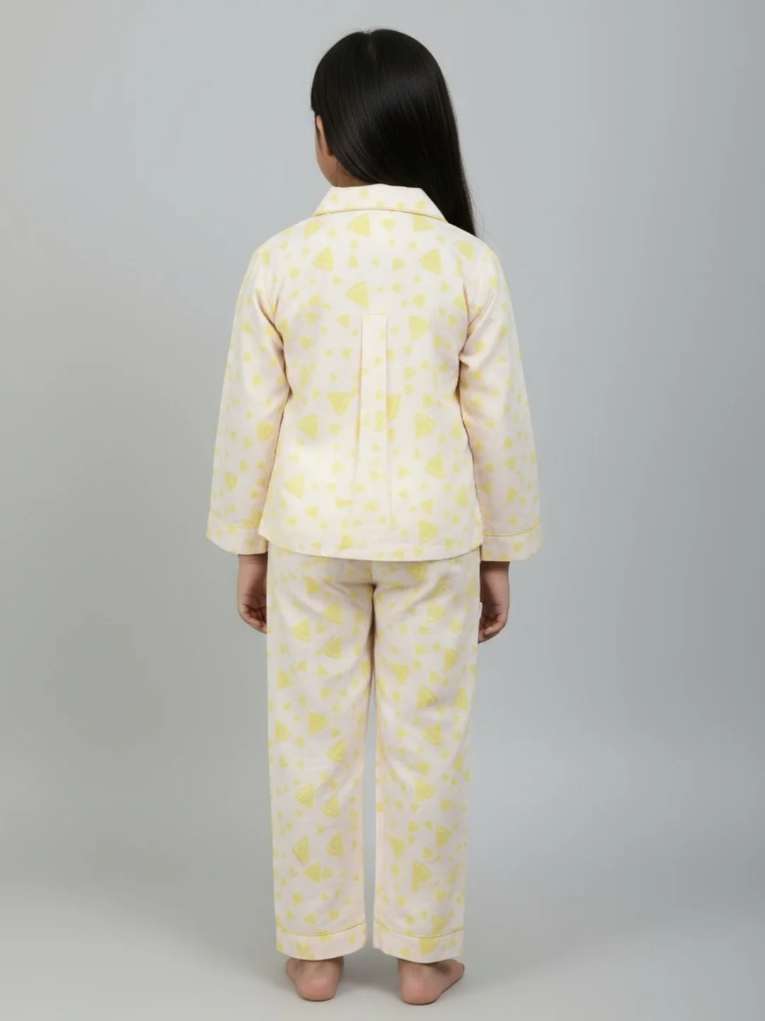 Biglilpeople Unisex Full Sleeve Nightsuits (Yellow) – Sweet Heart Print Theme - Image 4